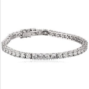 Platinum Round-Cut Bracelet w/ Swarovski Zirconia